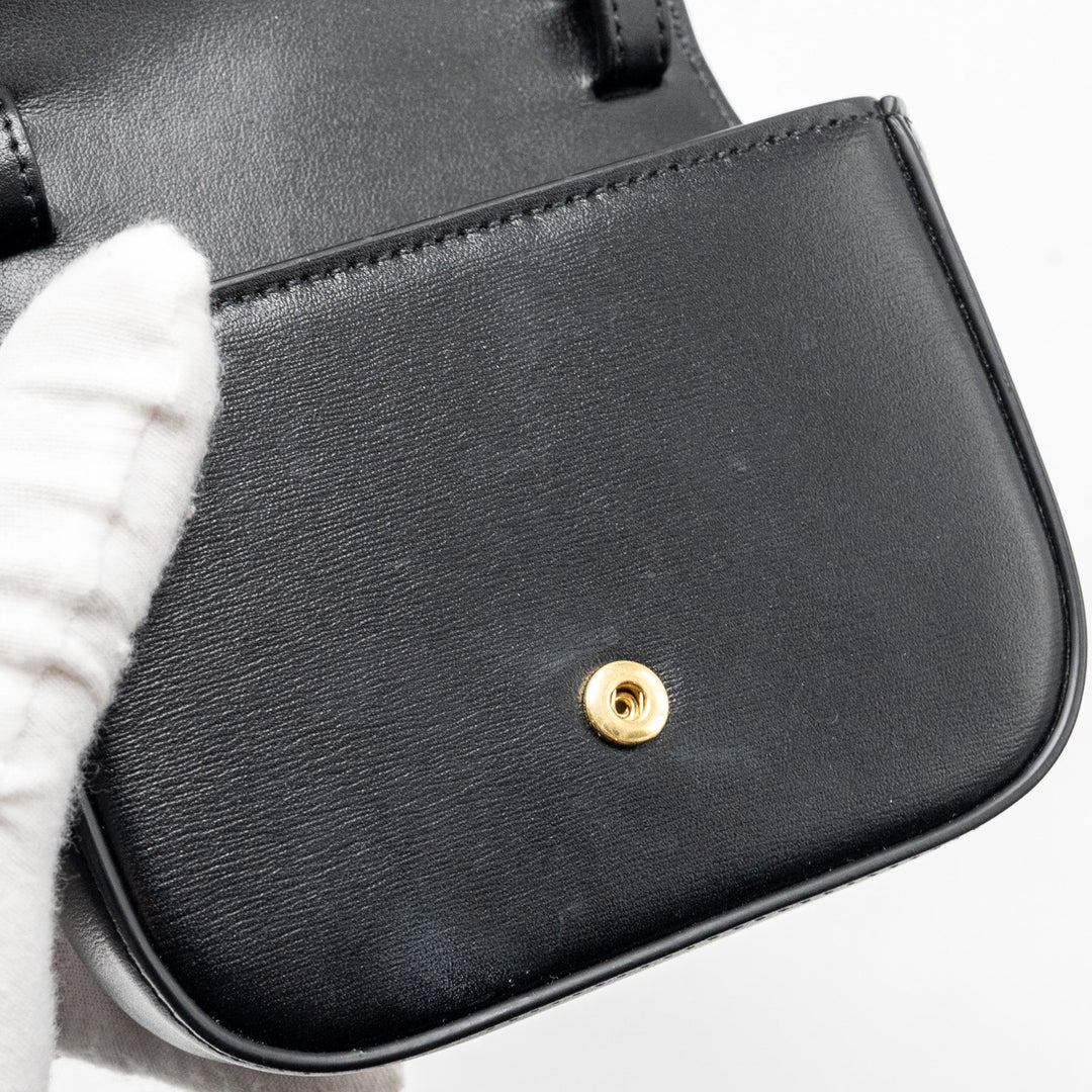 Celine Mini Triomphe Shiny Calfskin Black