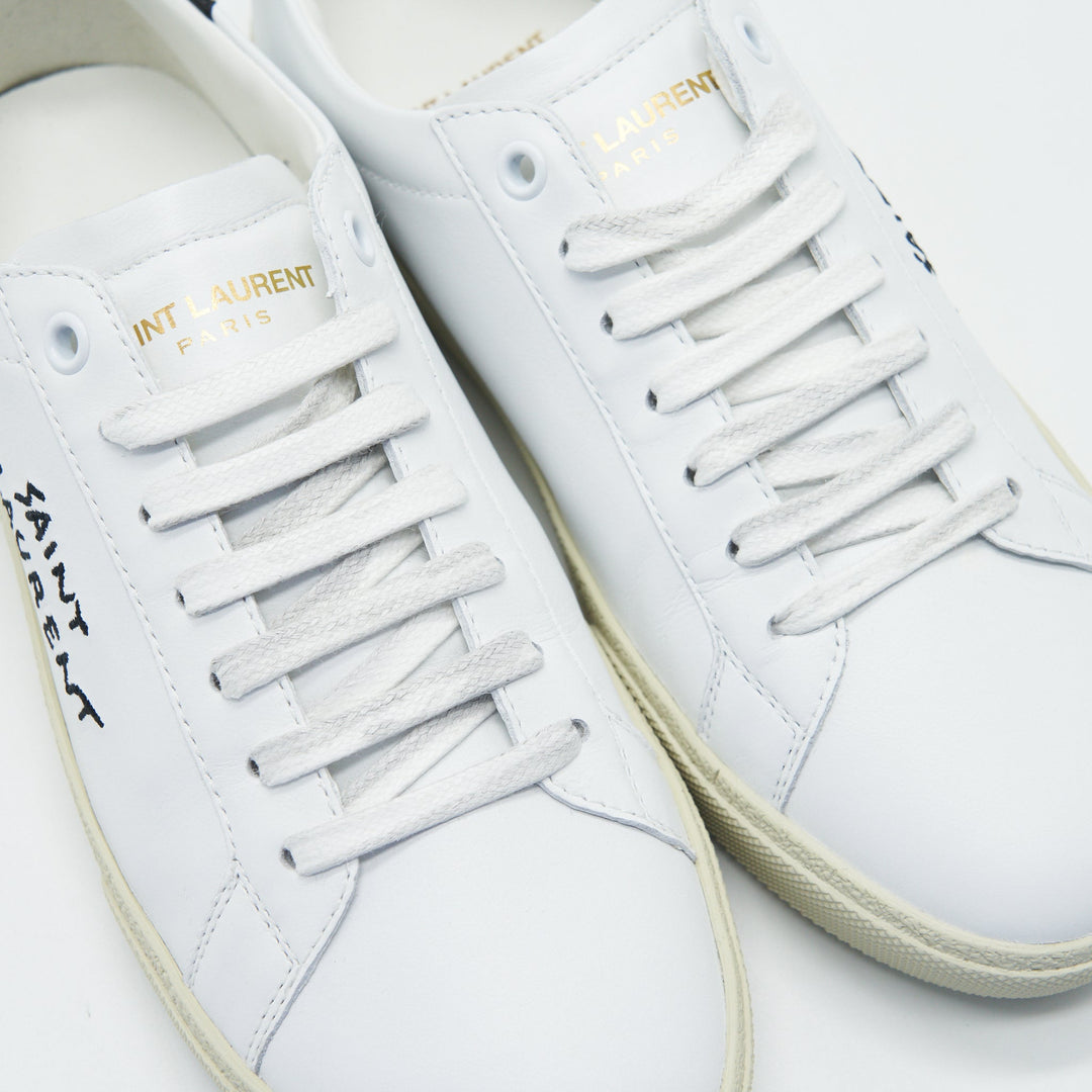 Saint Laurent Size 37 Court Classic Low Top Leather Sneakers