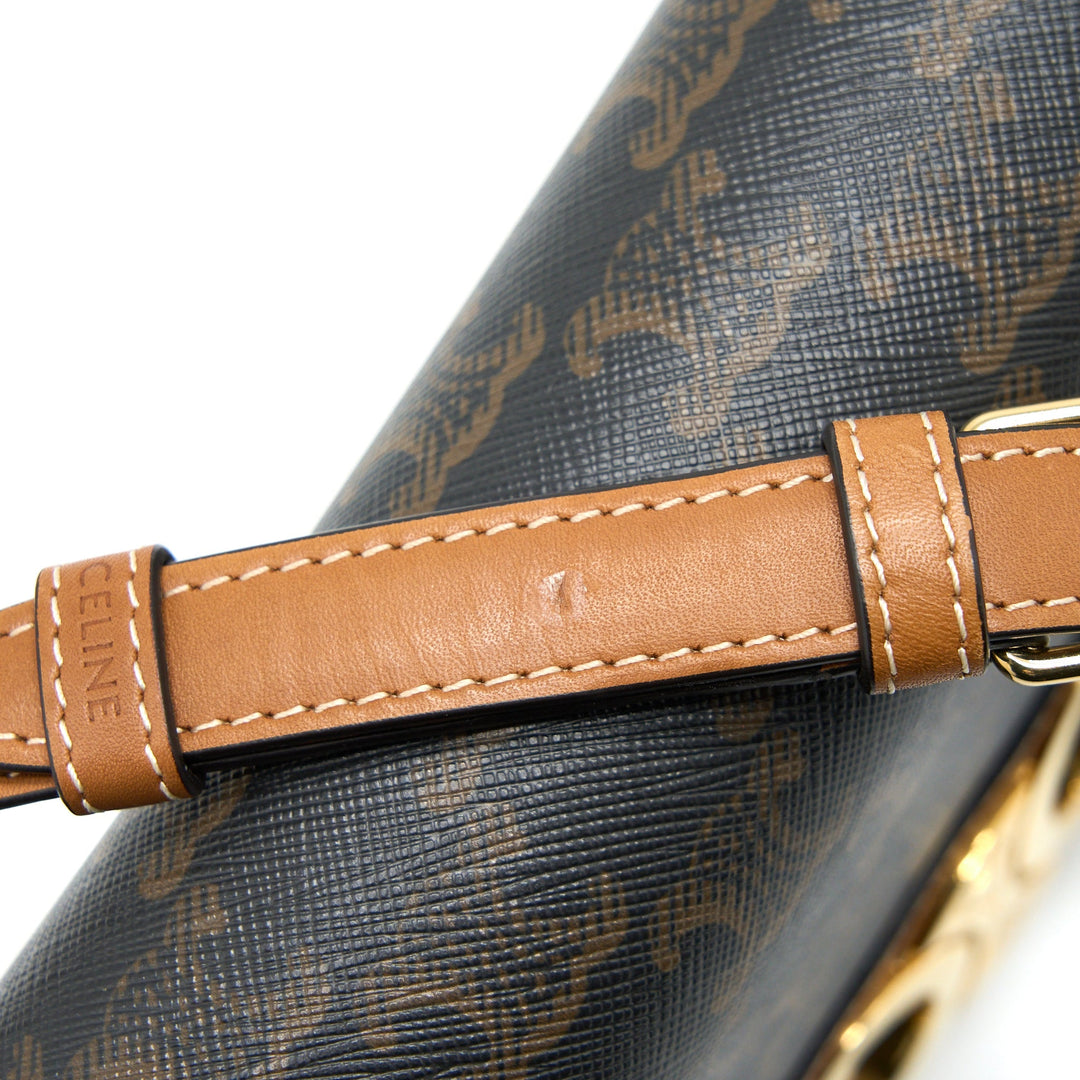 Top Quality Celine Teen Triomphe Bag In Triomphe Canvas / Nature Calfskin