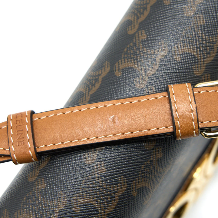 Top Quality Celine Teen Triomphe Bag In Triomphe Canvas / Nature Calfskin