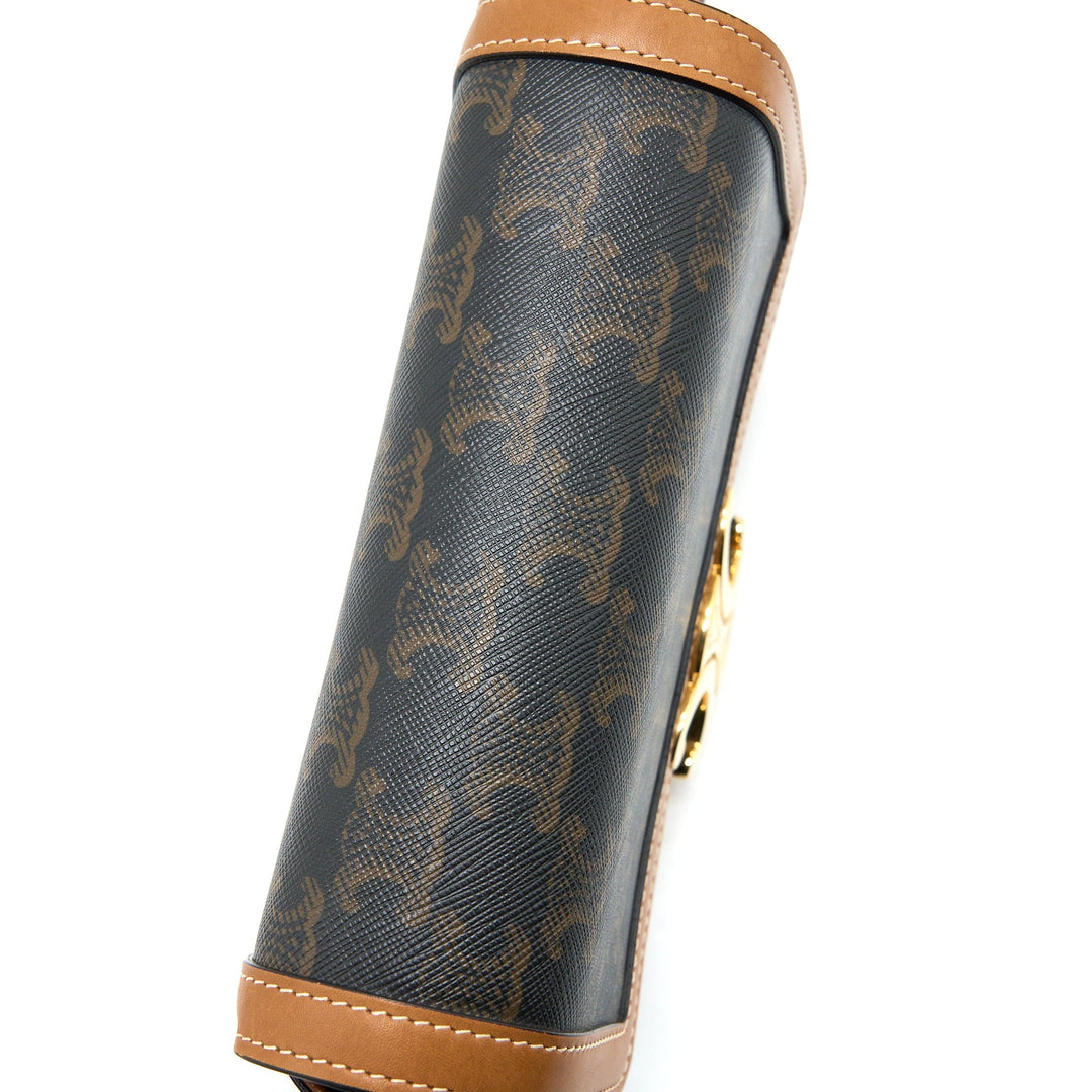 Top Quality Celine Teen Triomphe Bag In Triomphe Canvas / Nature Calfskin