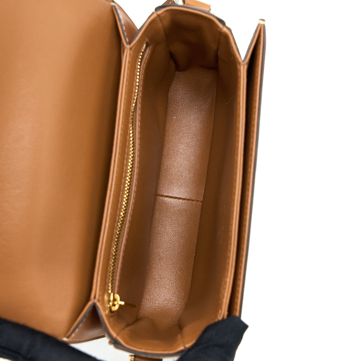 Top Quality Celine Teen Triomphe Bag In Triomphe Canvas / Nature Calfskin