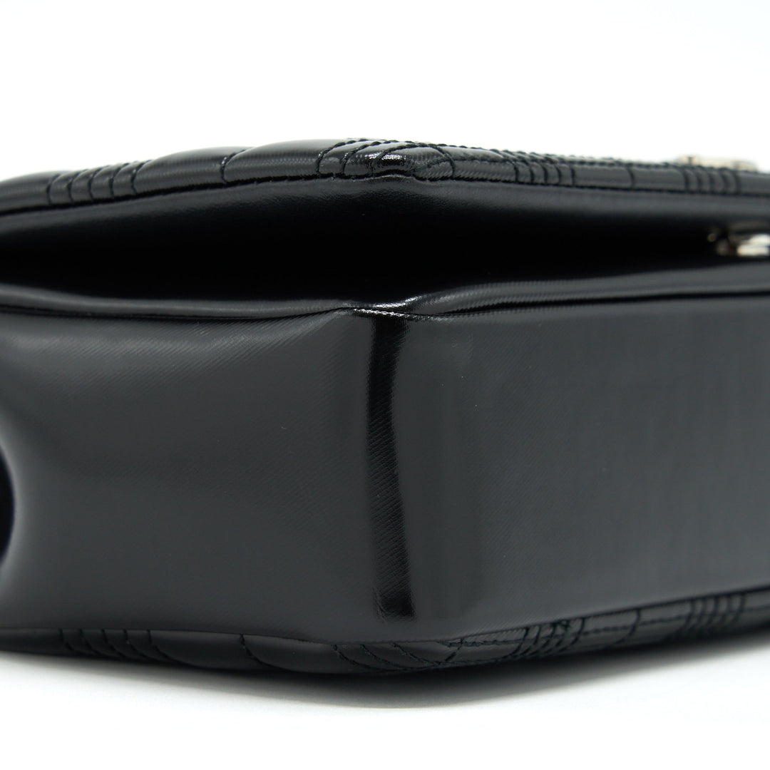 Burberry Small Horseferry Print Quilted Lola Bag Black SHW