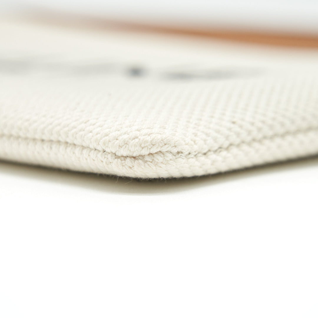 Celine Logo Zip Small Canvas Pouch With Strap