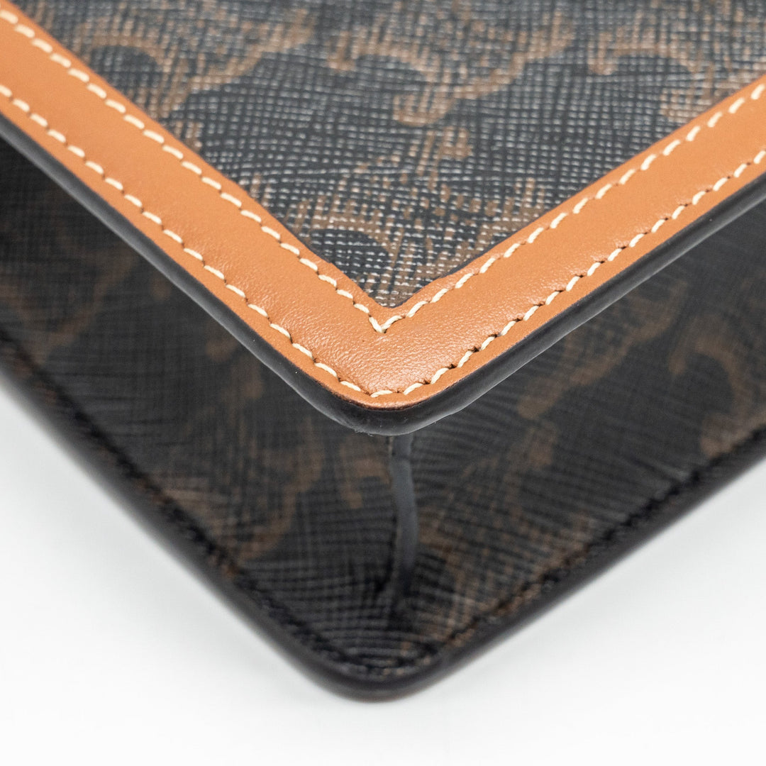Celine Wallet on Chain Margo Triomphe Canvas/Calfskin Tan