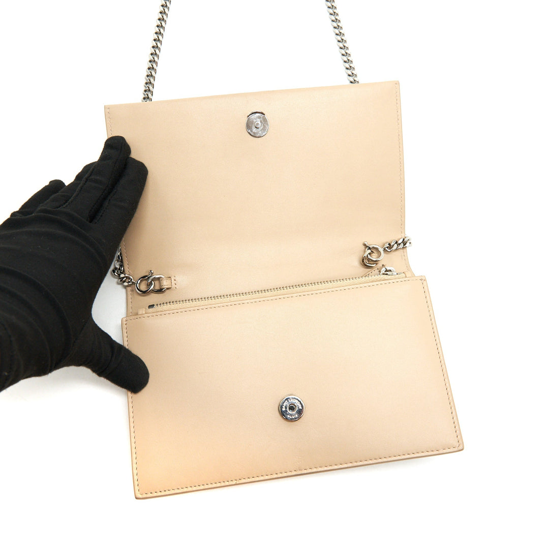 SAINT LAURENT / YSL KATE CHAIN WALLET IN BEIGE SHW