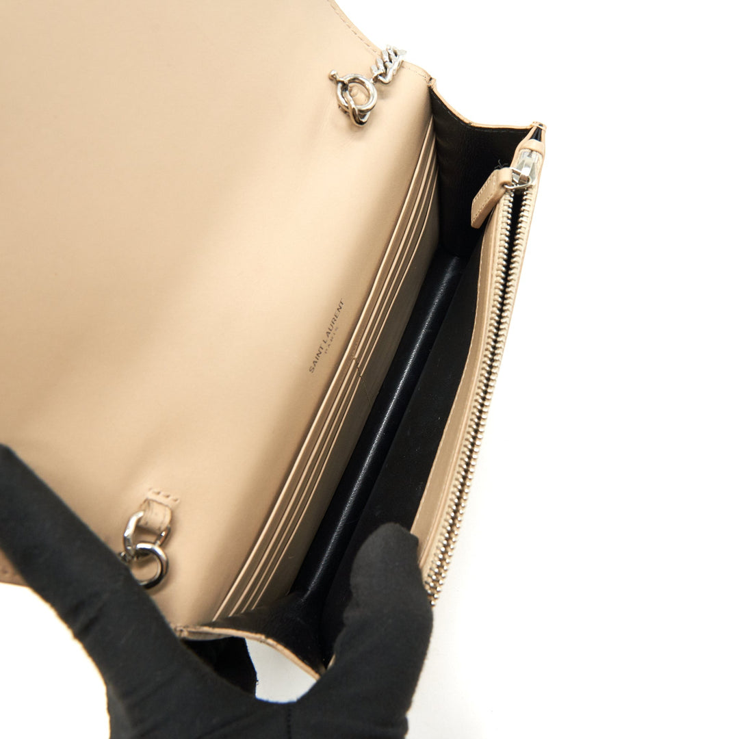 SAINT LAURENT / YSL KATE CHAIN WALLET IN BEIGE SHW