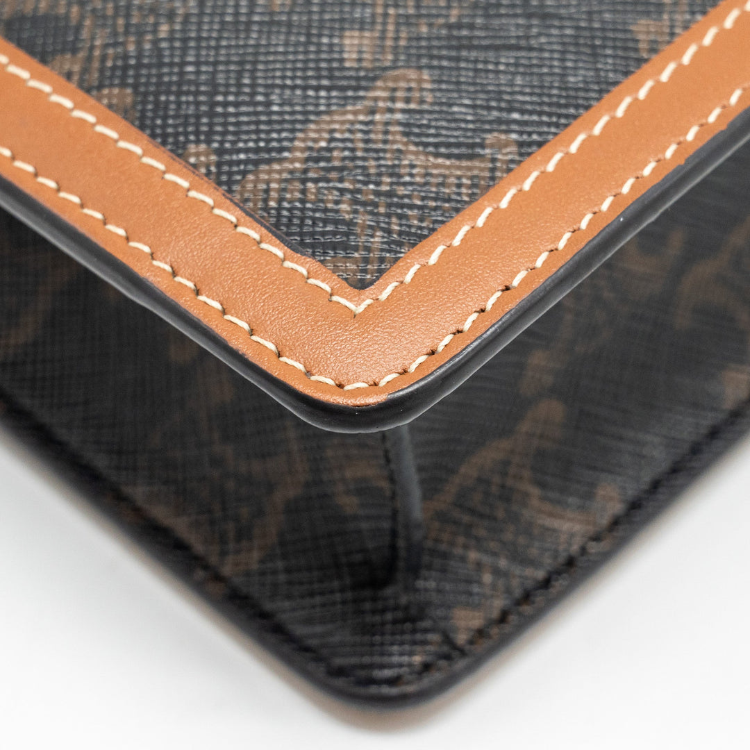 Celine Wallet on Chain Margo Triomphe Canvas/Calfskin Tan