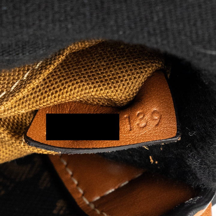 Celine Cabas Vertical in Triomphe Canvas and Calfskin tan