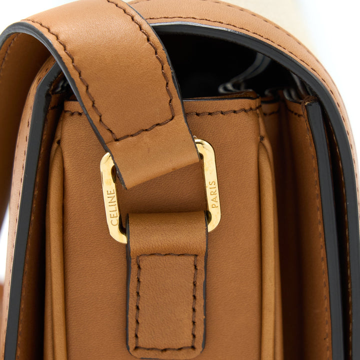 Top Quality Celine Triomphe Bag Textile/Calfskin White/Tan
