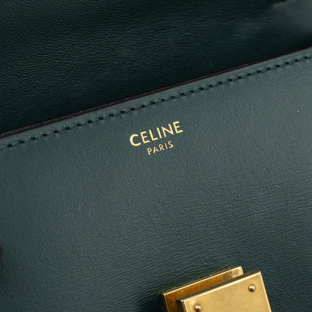 Top Quality Celine Teen classic box bag calfskin dark green