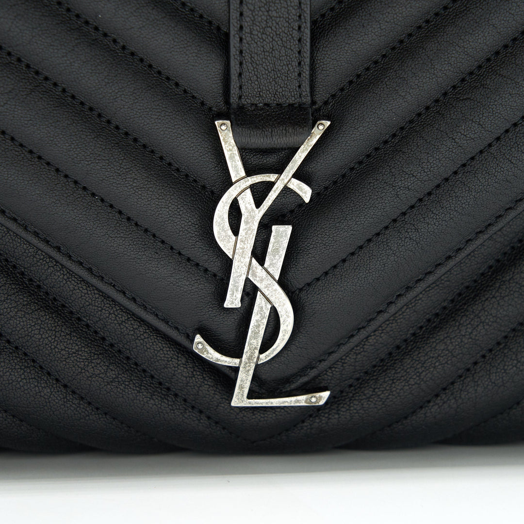 SAINT LAURENT / YSL COLLEGE IN MATELASSE LEATHER BLACK