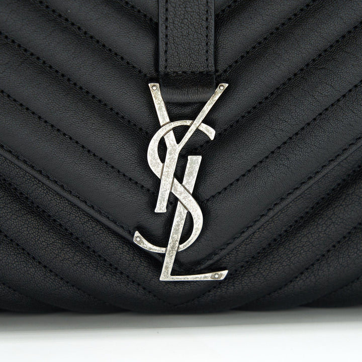 SAINT LAURENT / YSL COLLEGE IN MATELASSE LEATHER BLACK