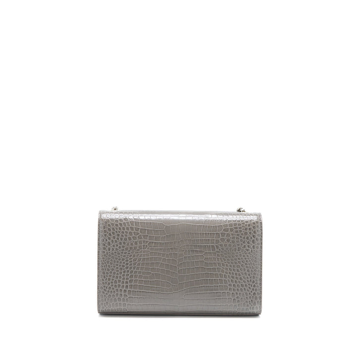Saint Laurent Kate Bag Croc Embossed-Calfskin Grey SHW