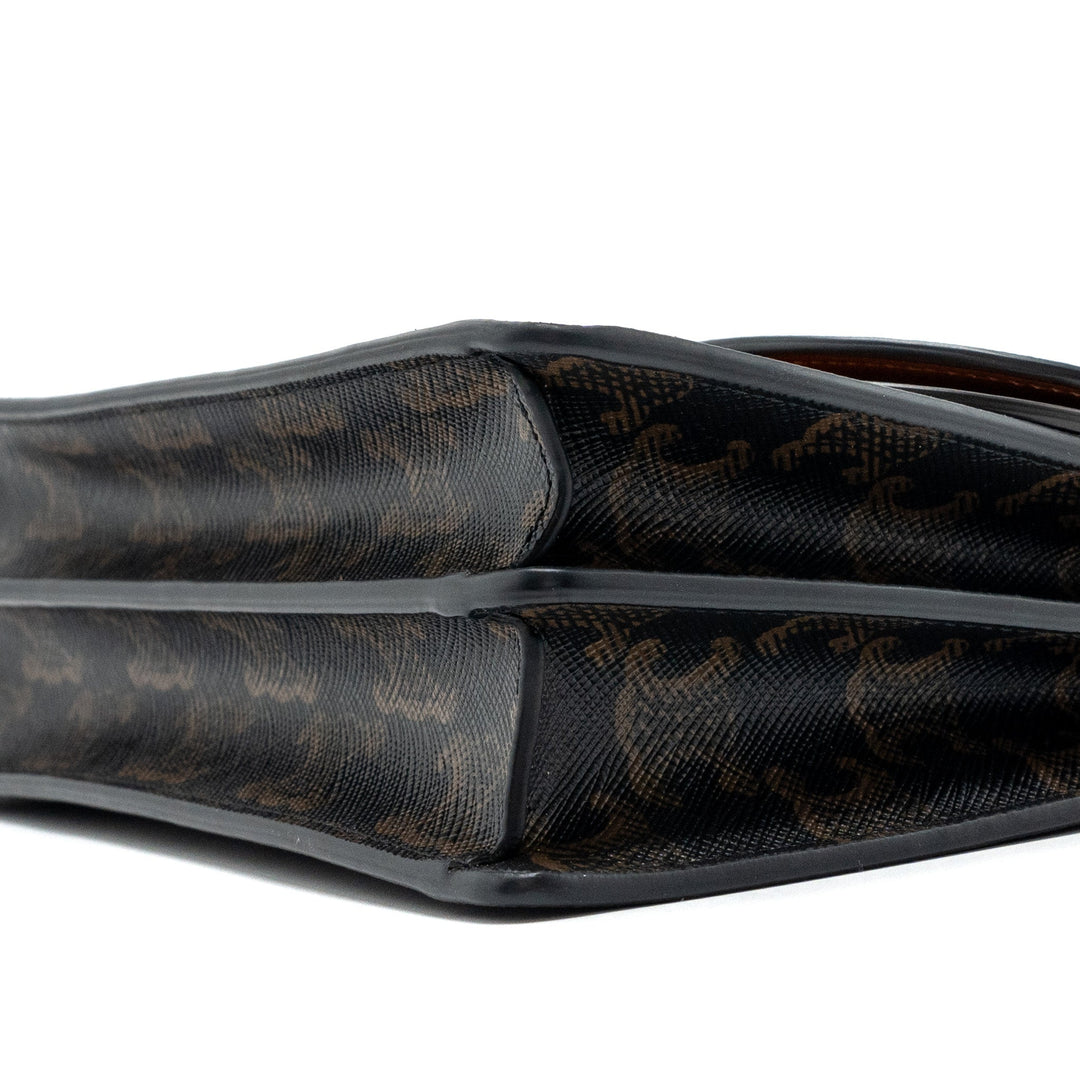 Top Quality Celine wallet on strap triomphe canvas / smooth lambskin tan with