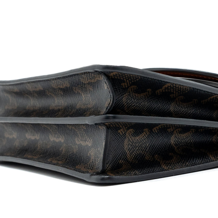 Top Quality Celine wallet on strap triomphe canvas / smooth lambskin tan with
