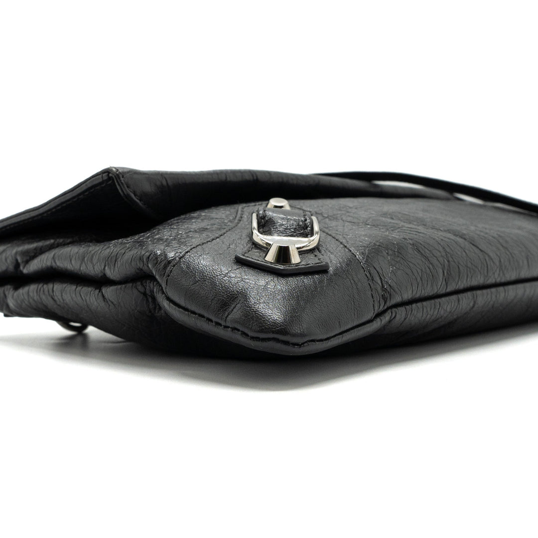 Top Quality Balenciaga City Fold Clutch/ Shoulder Bag Dark Grey SHW