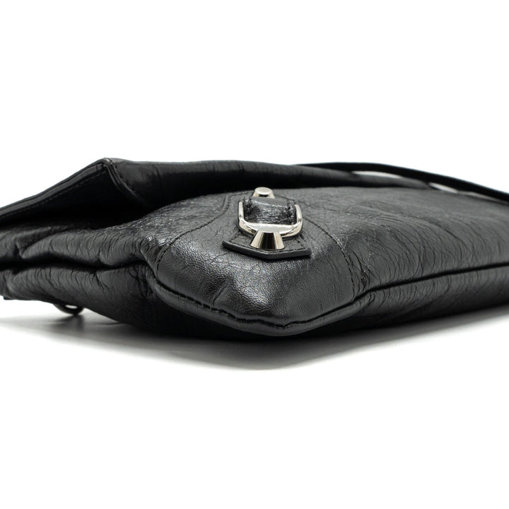 Top Quality Balenciaga City Fold Clutch/ Shoulder Bag Dark Grey SHW