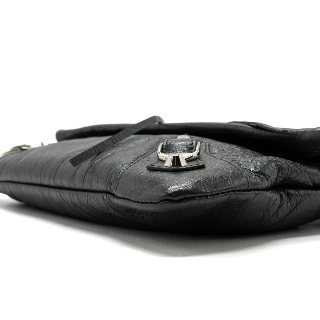 Top Quality Balenciaga City Fold Clutch/ Shoulder Bag Dark Grey SHW