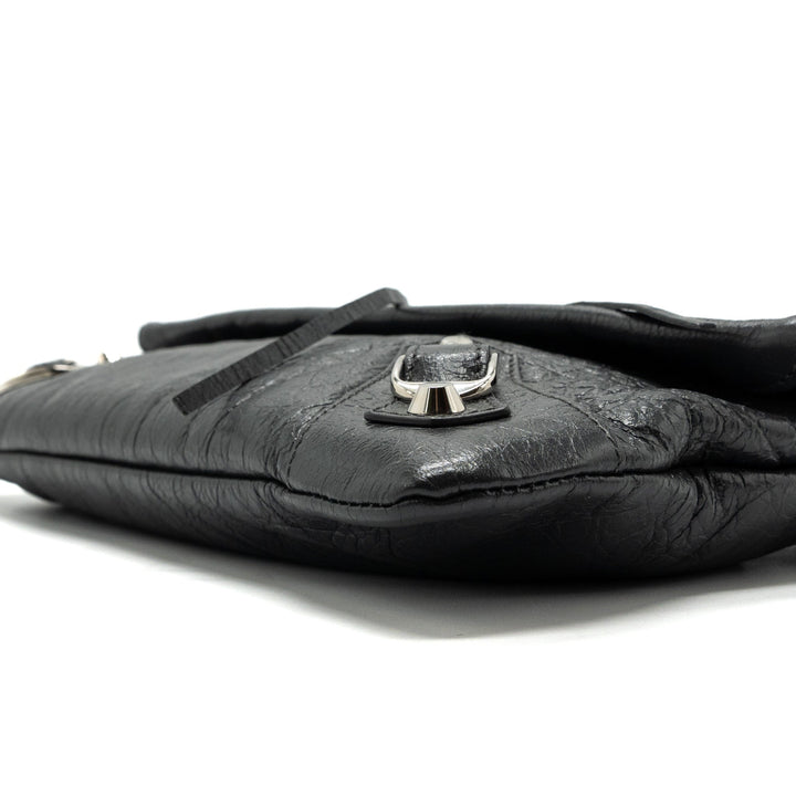 Top Quality Balenciaga City Fold Clutch/ Shoulder Bag Dark Grey SHW