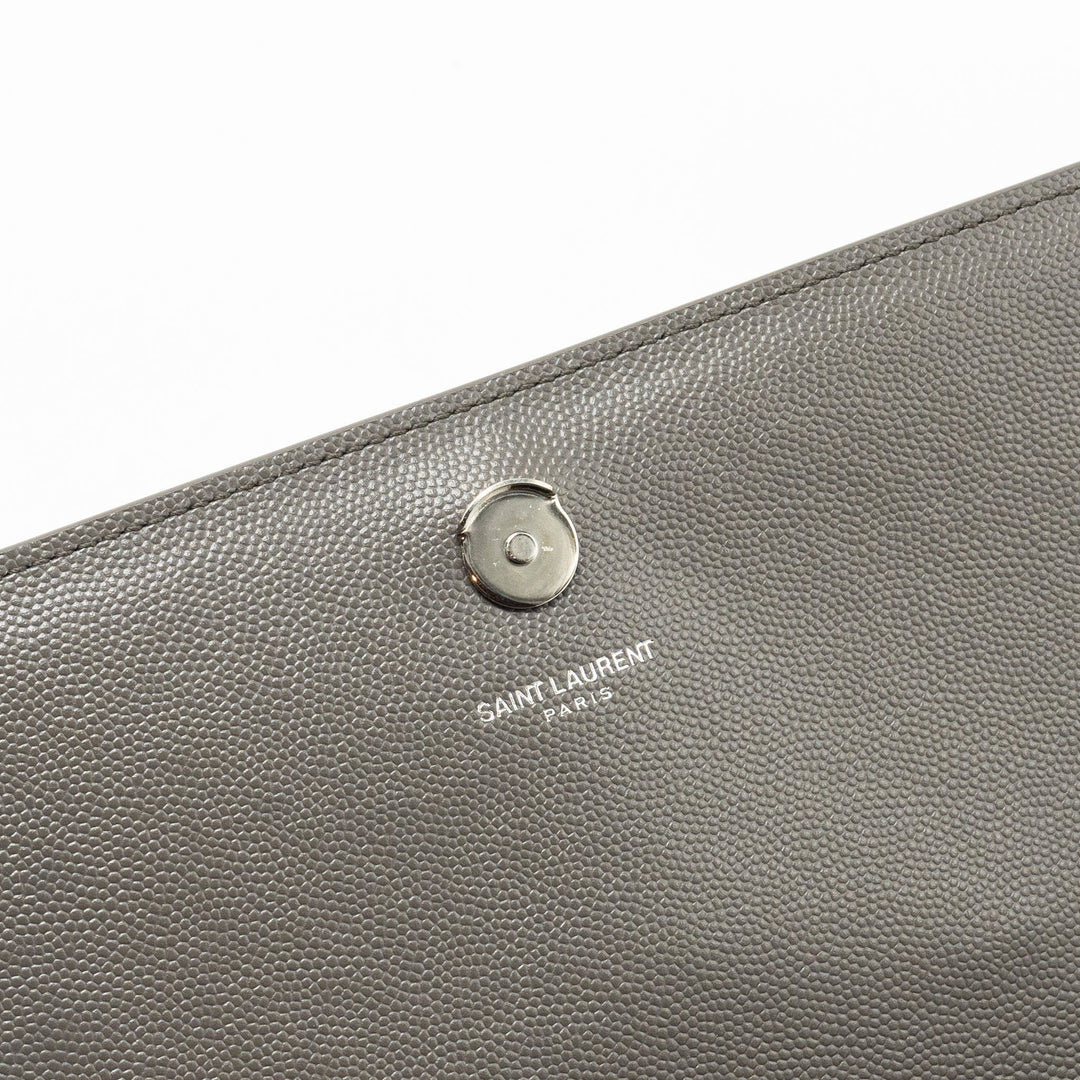 Saint Laurent/YSL Medium Kate Bag Grained Calfskin Grey SHW