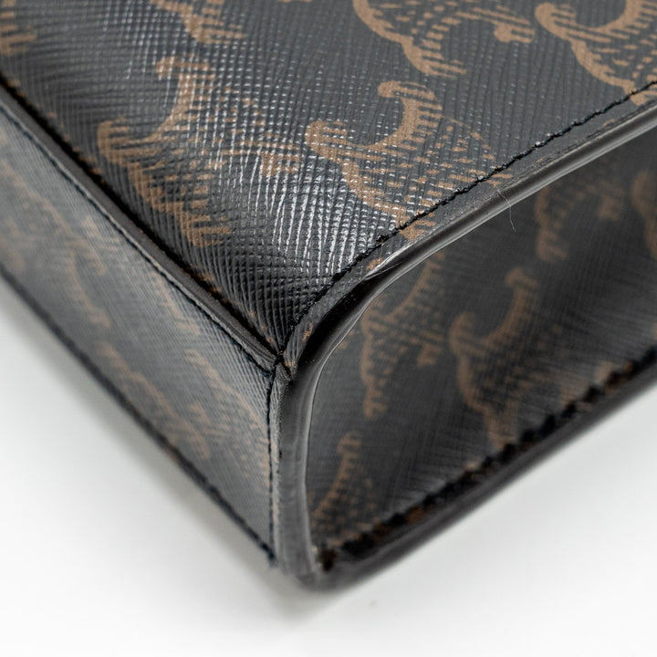 Celine Mini Vertical Cabas Triomphe Canvas Brown / Multicolour