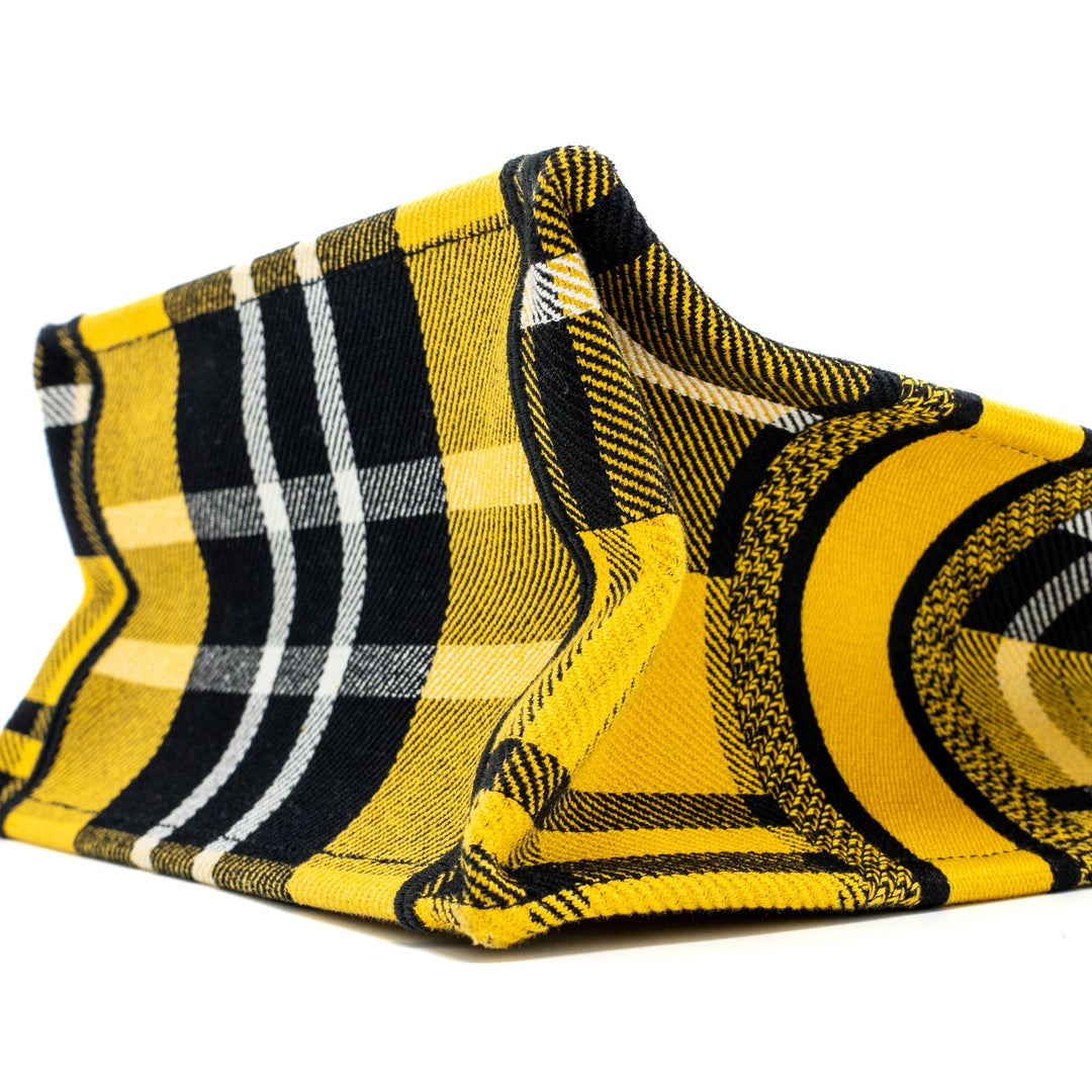 Top quality Dior small book tote canvas yellow / black