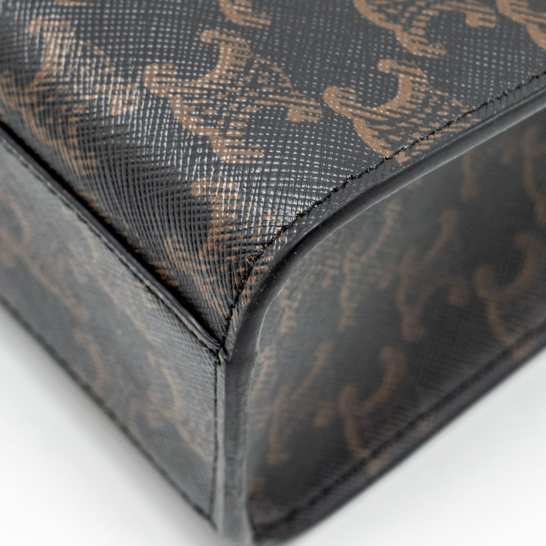 Top Quality Celine Vertical Cabas in Triomphe Canvas Black / Multicolour