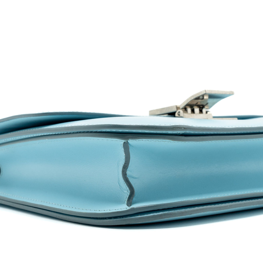 Celine medium classic box bag calfskin light blue