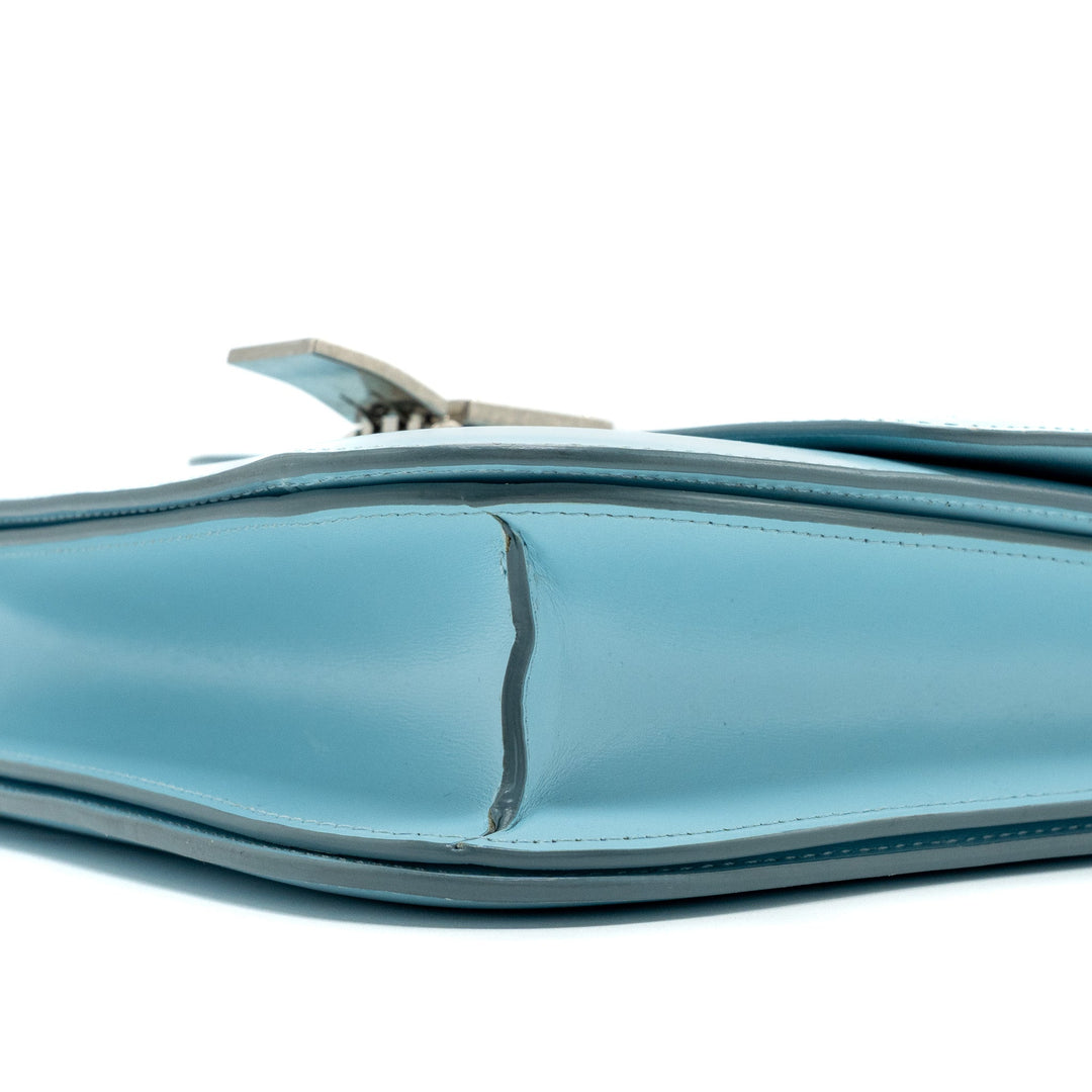 Celine medium classic box bag calfskin light blue