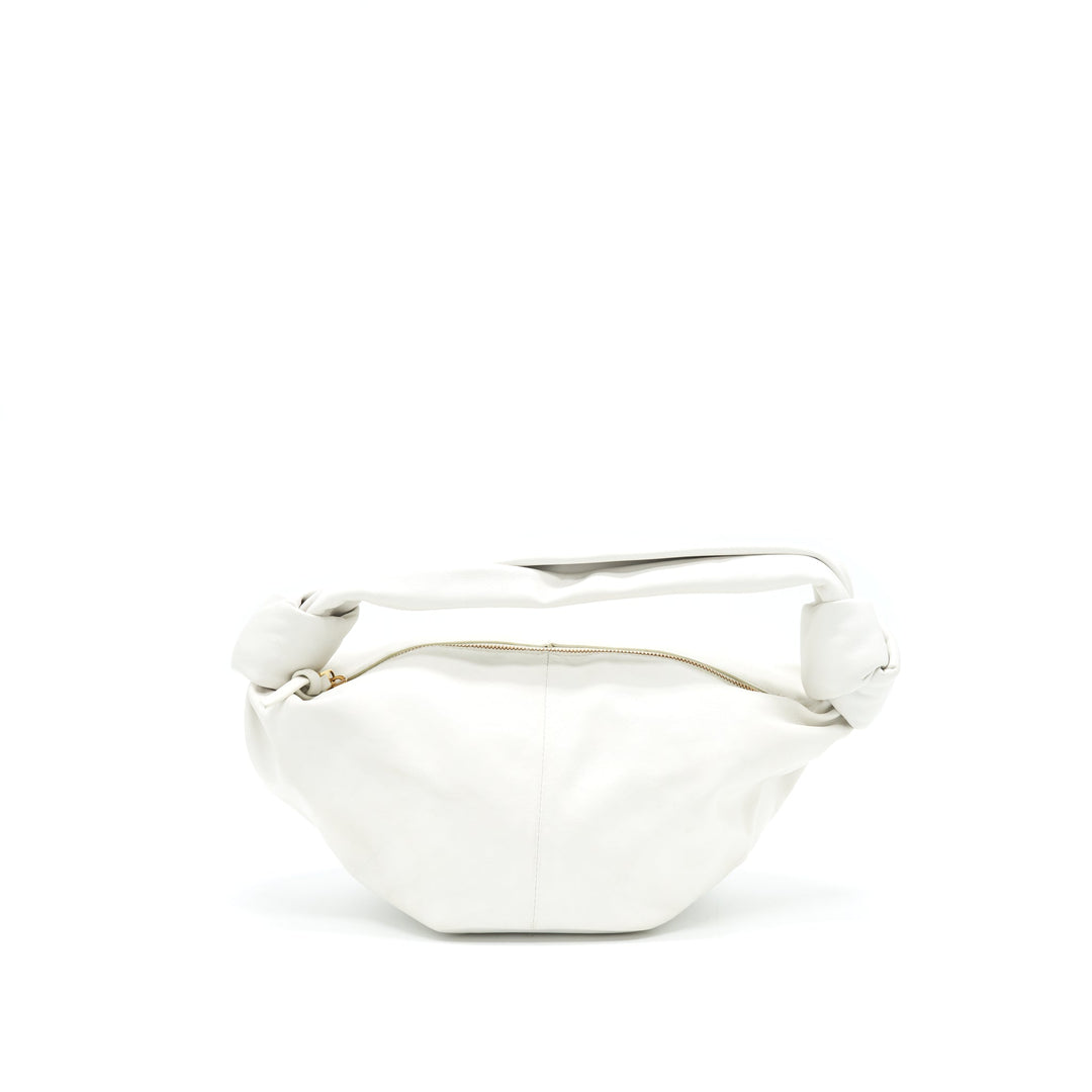 Bottega veneta Double Knot Leather Shoulder Bag White