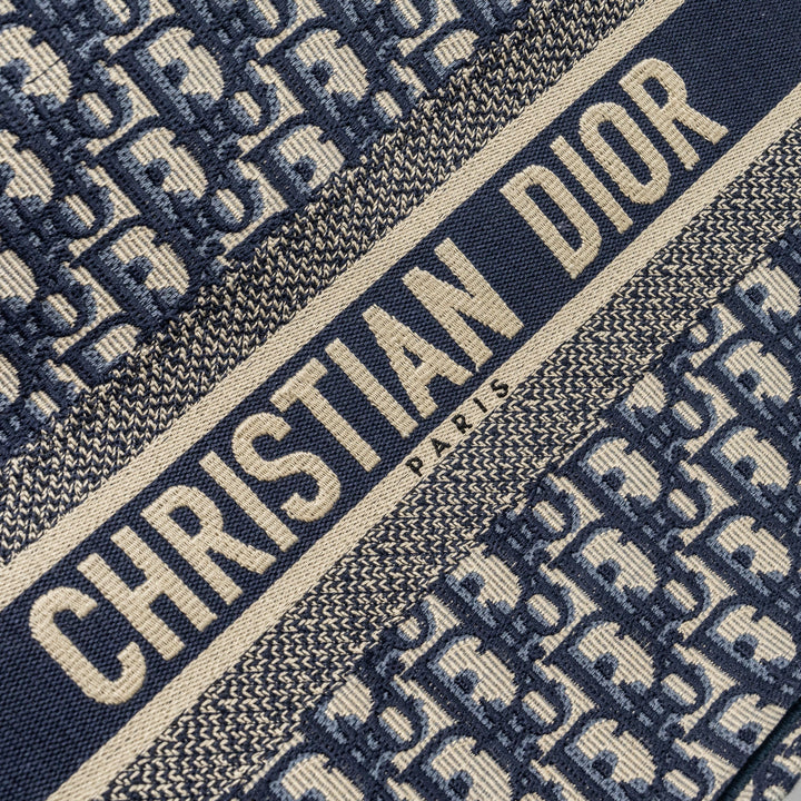 Top quality Dior Medium Book Tote Blue Top quality Dior Oblique Embroidery