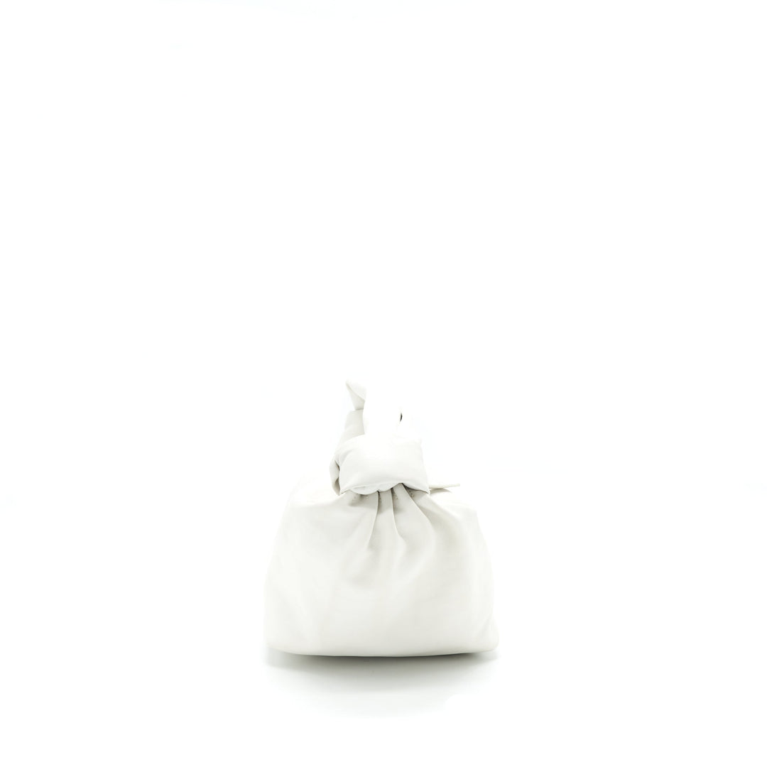 Bottega veneta Double Knot Leather Shoulder Bag White