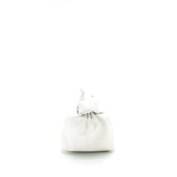 Bottega veneta Double Knot Leather Shoulder Bag White