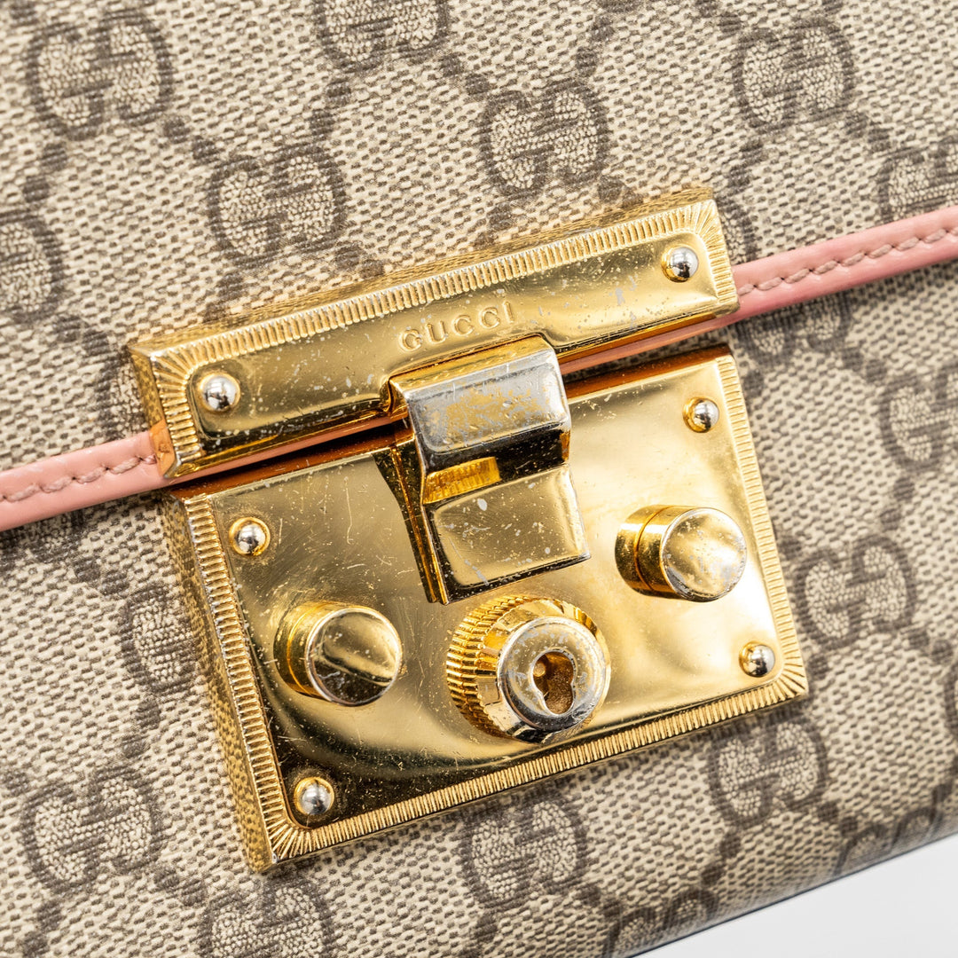 Gucci padlock crossbody bag canvas / patent multicolour