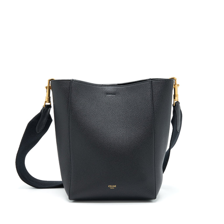 Top Quality Celine Small Sangle Bucket Bag Soft Grained Calfskin Black
