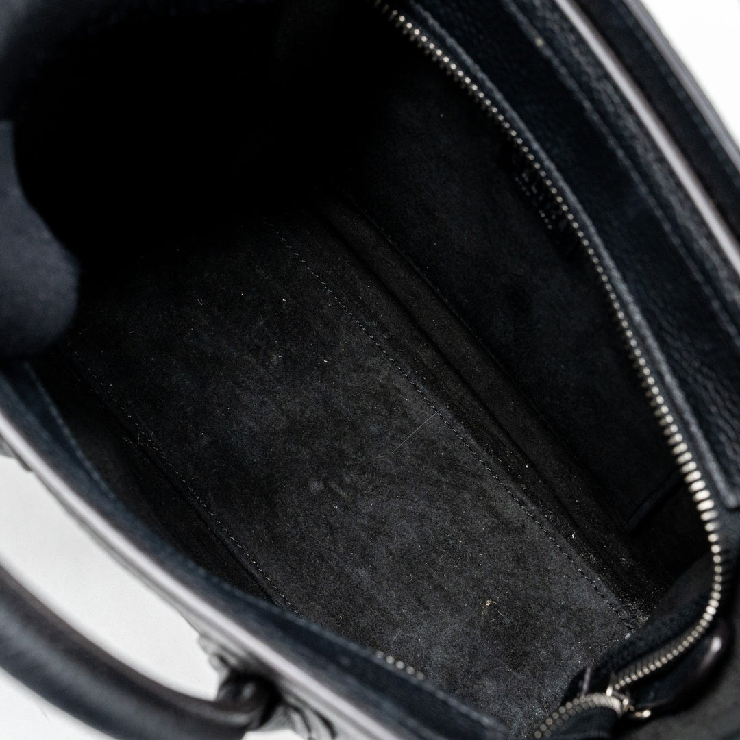 Celine Nano Luggage Bag Calfskin Black