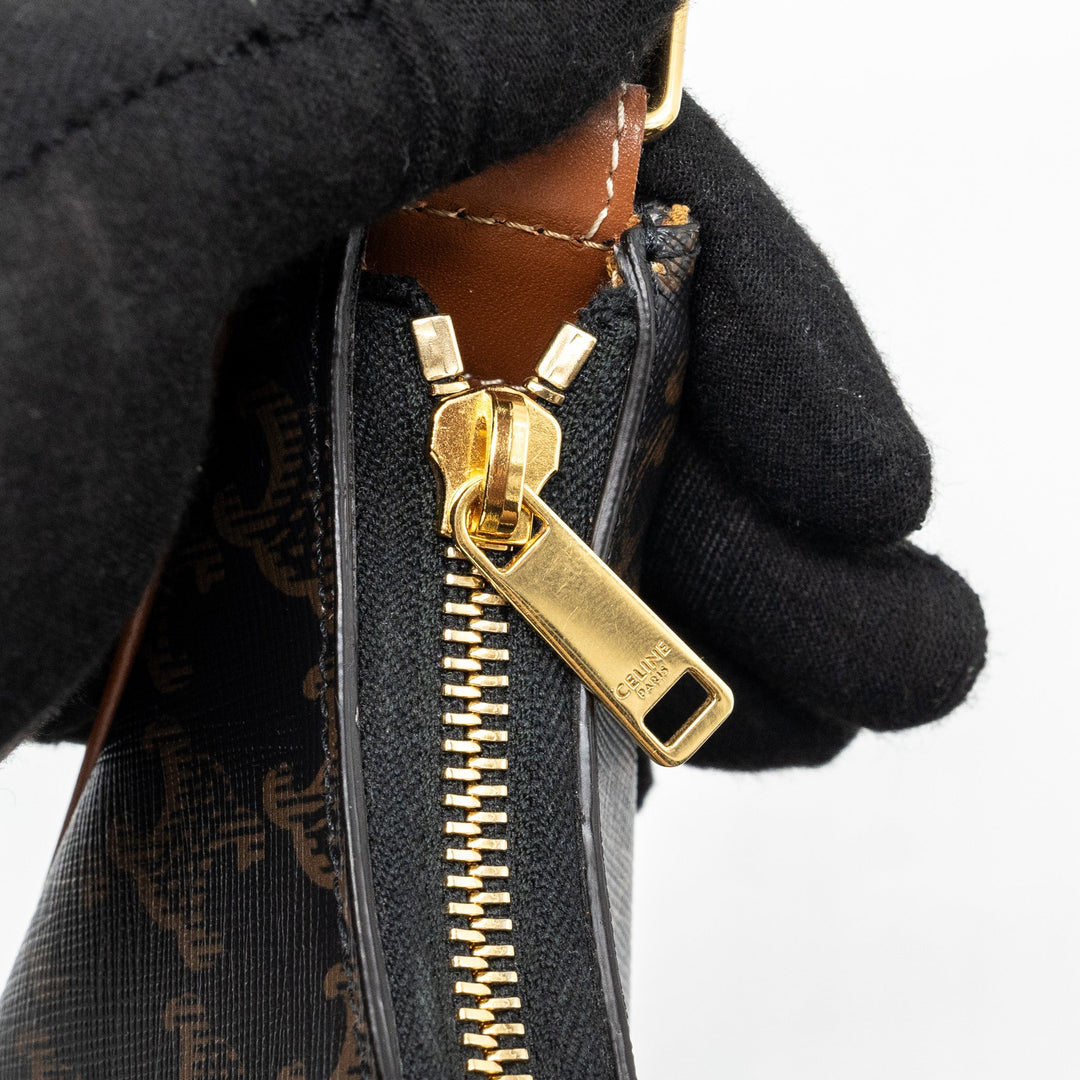 Celine Ava bag triomphe canvas / calfskin brown