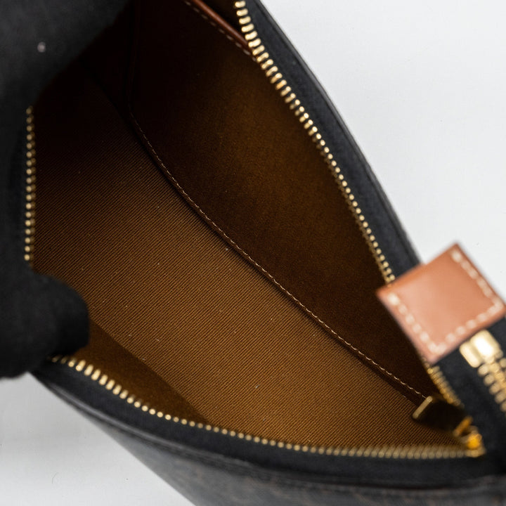 Celine Ava bag triomphe canvas / calfskin brown