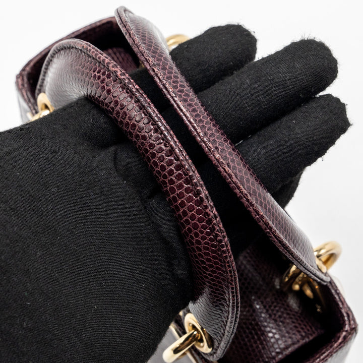 Top quality Dior Mini Lady Top quality Dior Lizard Burgundy