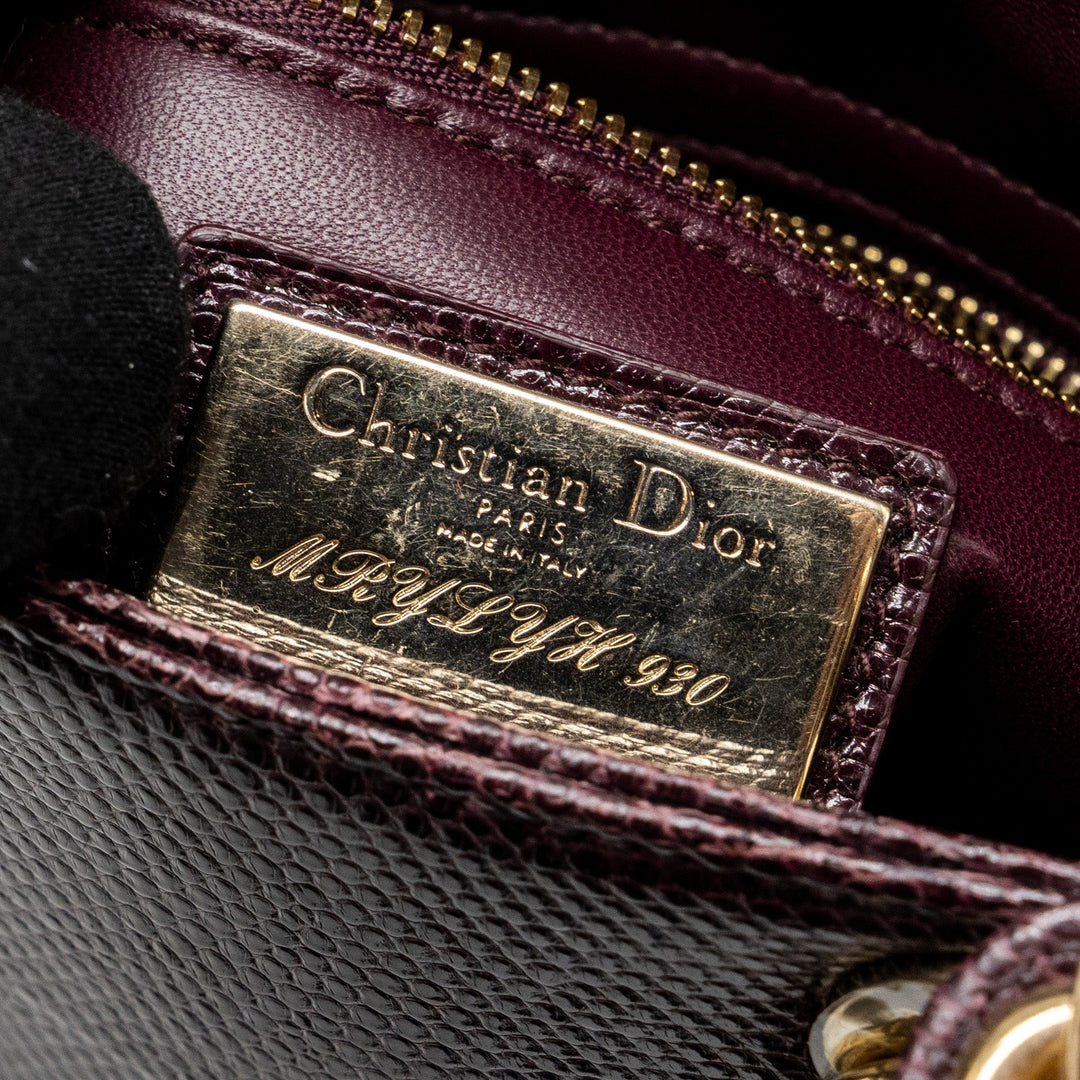 Top quality Dior Mini Lady Top quality Dior Lizard Burgundy