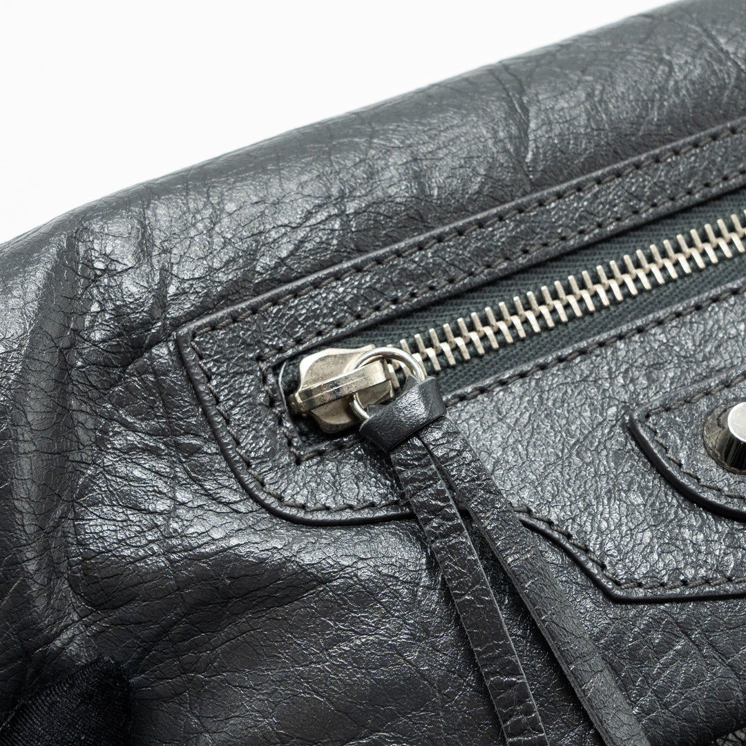 Top Quality Balenciaga City Fold Clutch/ Shoulder Bag Dark Grey SHW