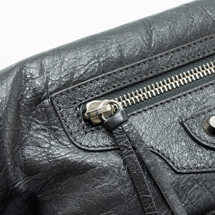 Top Quality Balenciaga City Fold Clutch/ Shoulder Bag Dark Grey SHW