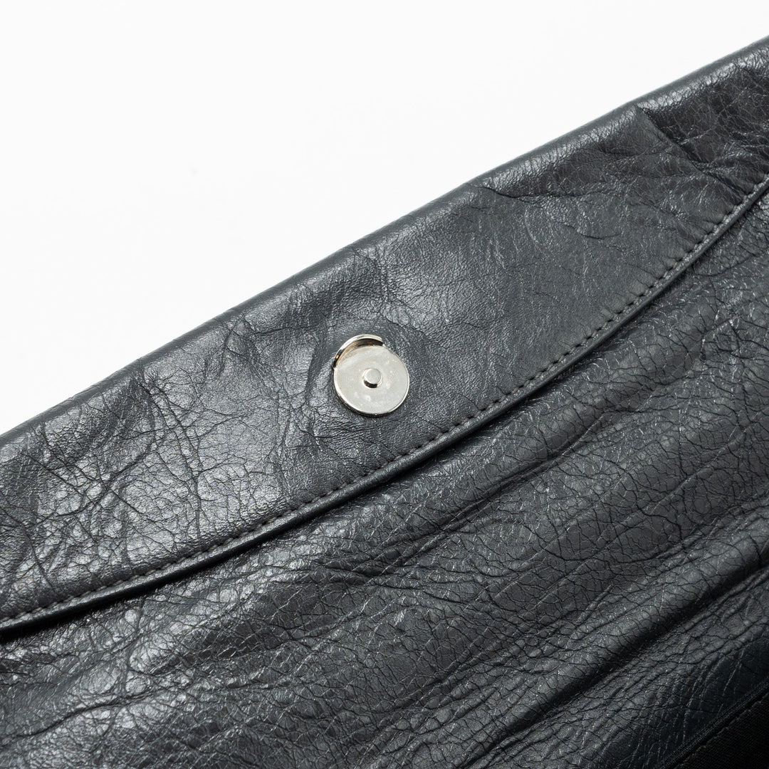 Top Quality Balenciaga City Fold Clutch/ Shoulder Bag Dark Grey SHW
