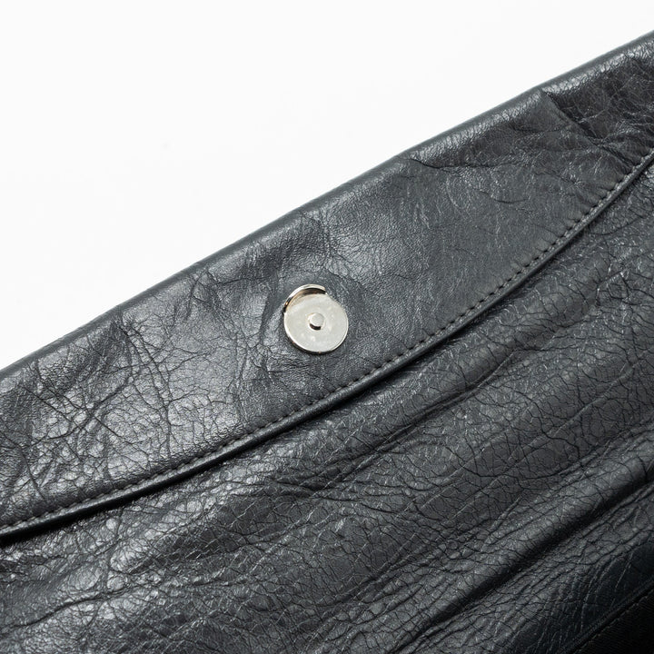 Top Quality Balenciaga City Fold Clutch/ Shoulder Bag Dark Grey SHW