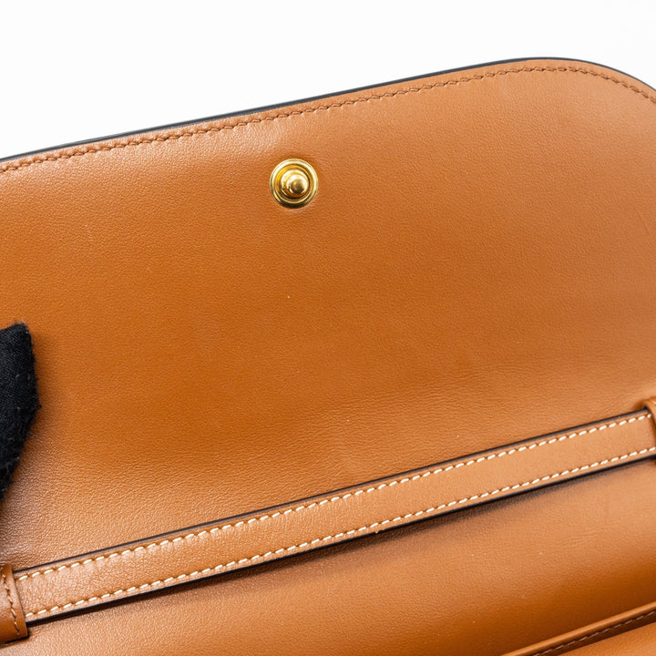 Top Quality Celine Wallet On Strap Triomphe Canvas/ Lambskin Tan
