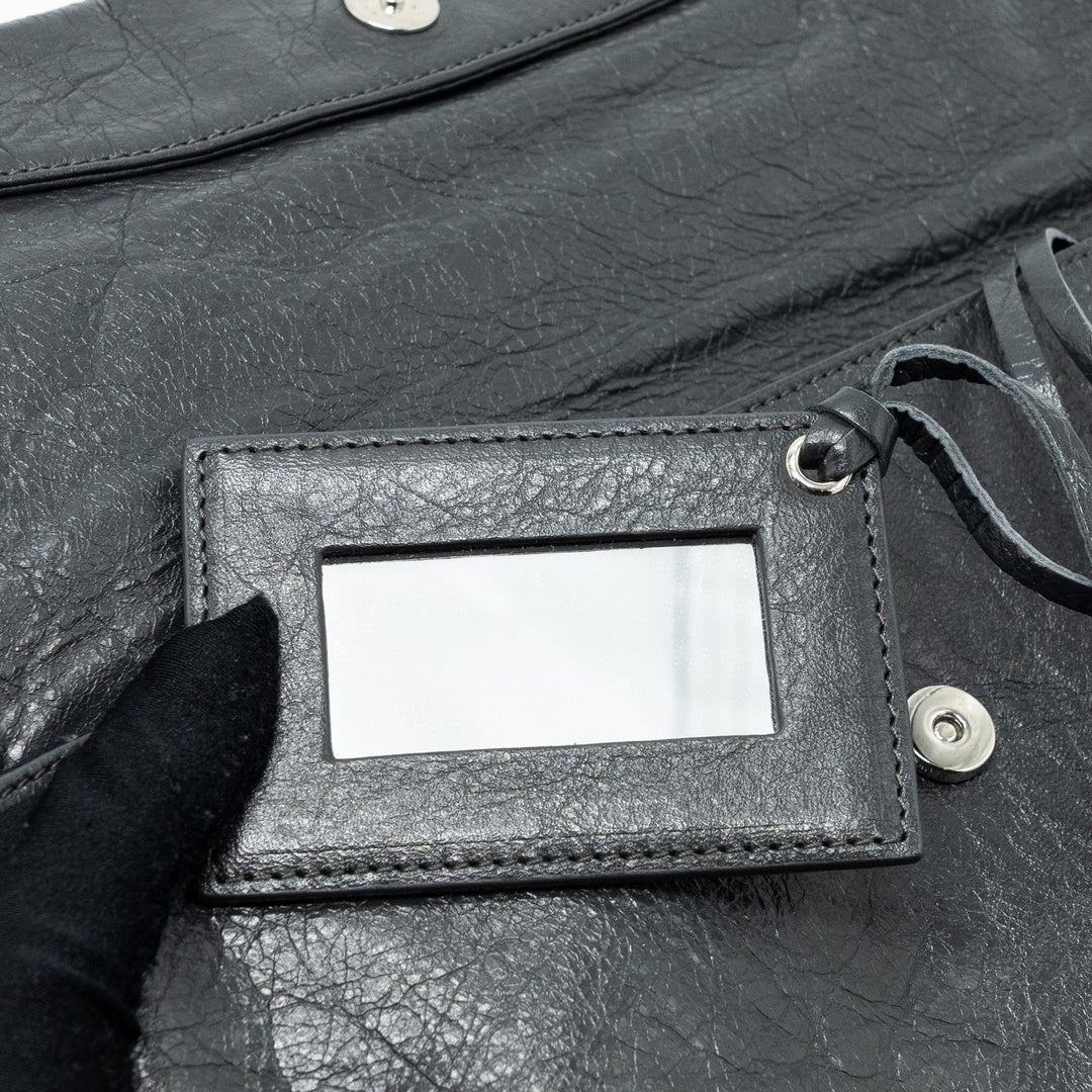 Top Quality Balenciaga City Fold Clutch/ Shoulder Bag Dark Grey SHW