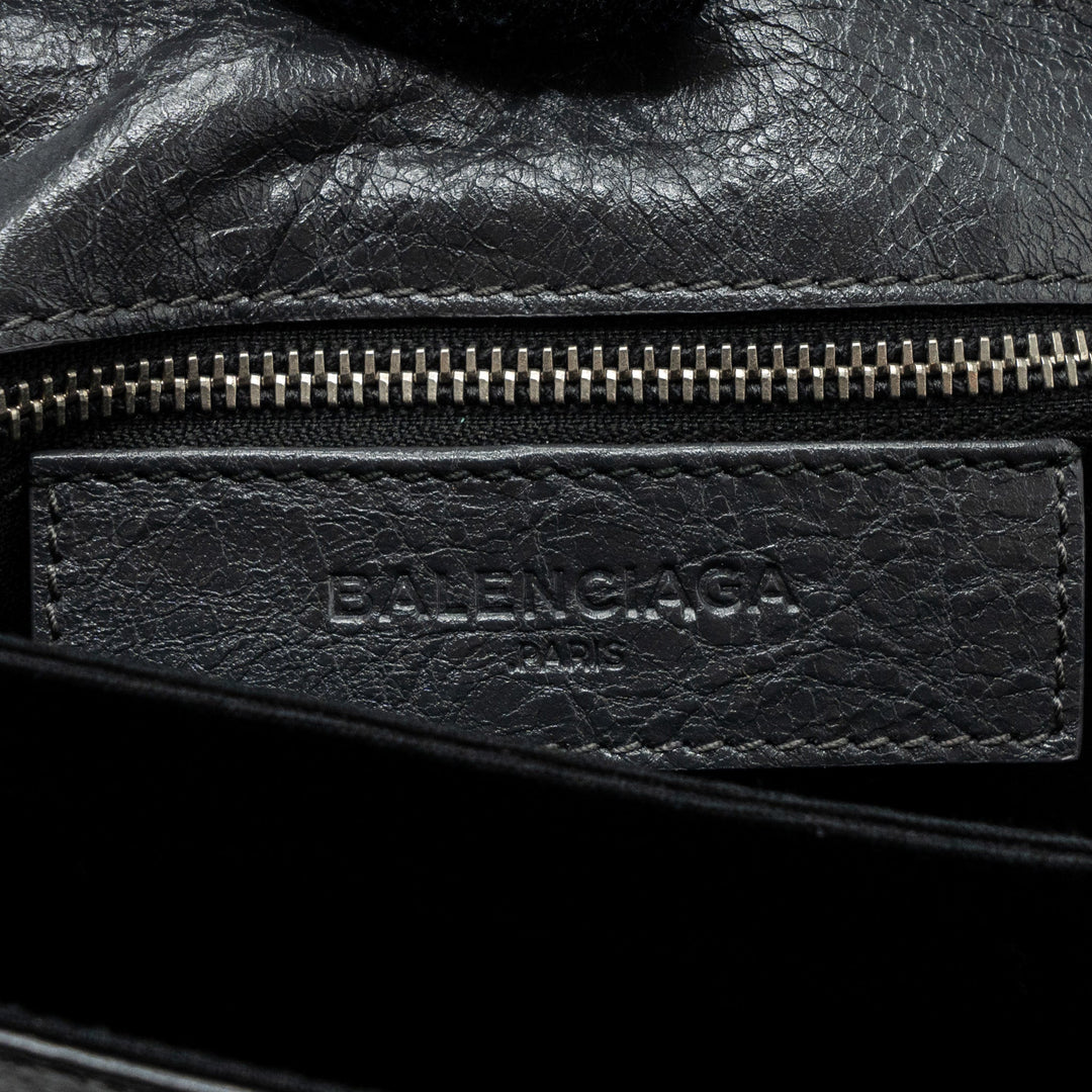 Top Quality Balenciaga City Fold Clutch/ Shoulder Bag Dark Grey SHW