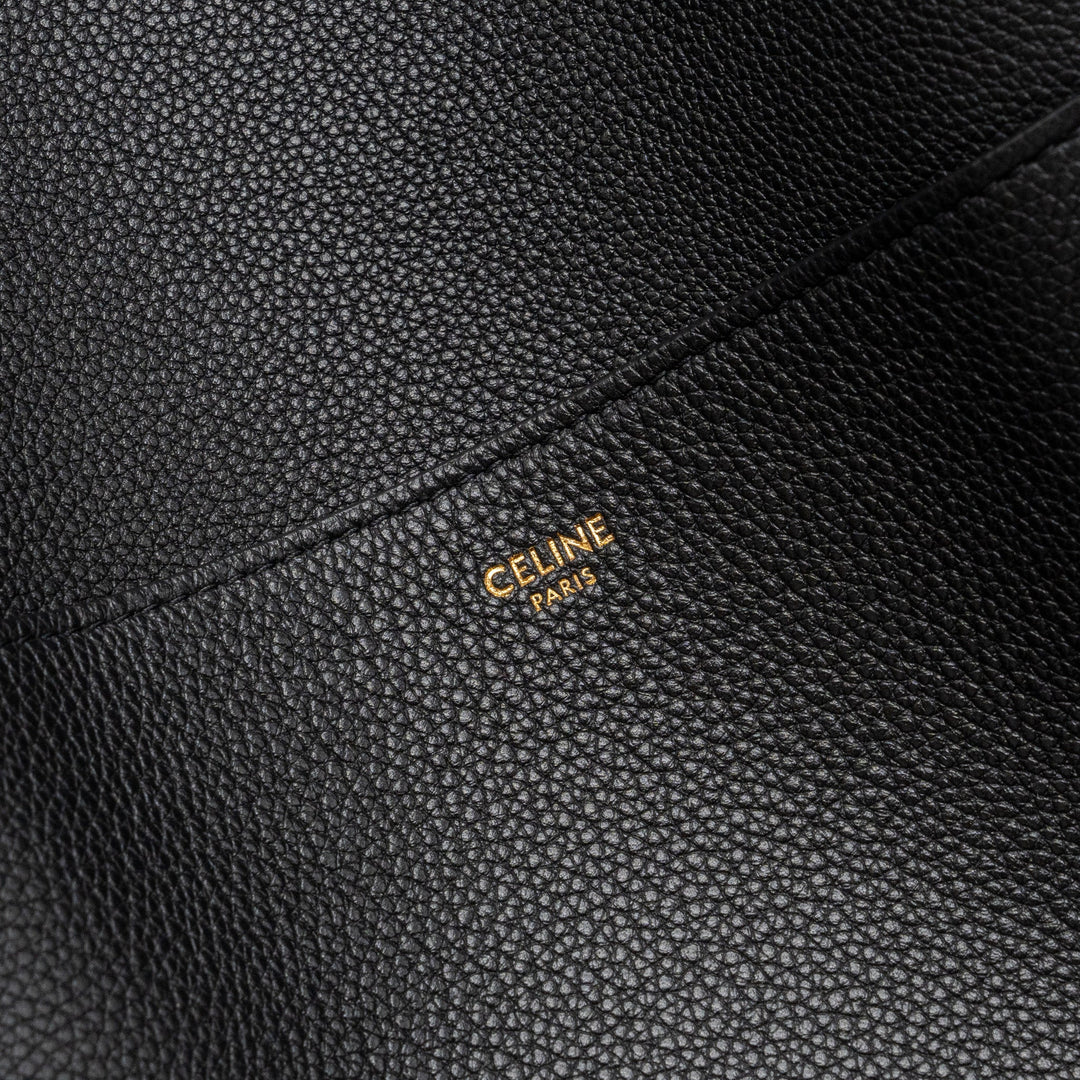 Celine Sangle Bucket Bag Grained Calfskin Black