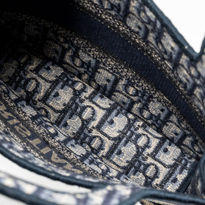 Top quality Dior MINI BOOK TOTE BLUE OBLIQUE EMBROIDERY